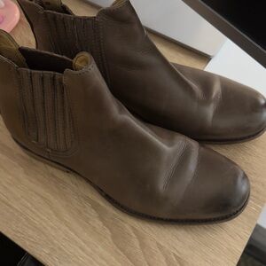 Frye Dark Brown Leather Ankle Boots